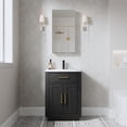 thumbnail image 4 of ANGELES HOME 16" x 30" Rectangle Medicine Cabinet Mirror, Surface Mount or Recessed Medicine Cabinet with Tempered Mirror, Anodized Chrome Aluminum Frame, Bathroom Mirror with Storage, 4 of 9