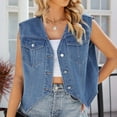 thumbnail image 7 of Wiyuqeen Women's Sleeveless Denim Jackets Casual Vest V Neck Jean Vests Soft Trendy Button Down Jean Waistcoat Jacket with Chest Pockets, 7 of 7