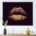 thumbnail image 3 of Designart Sexy Golden Metallized Female Lips II FLOAT FRAME WALL ART, 3 of 4