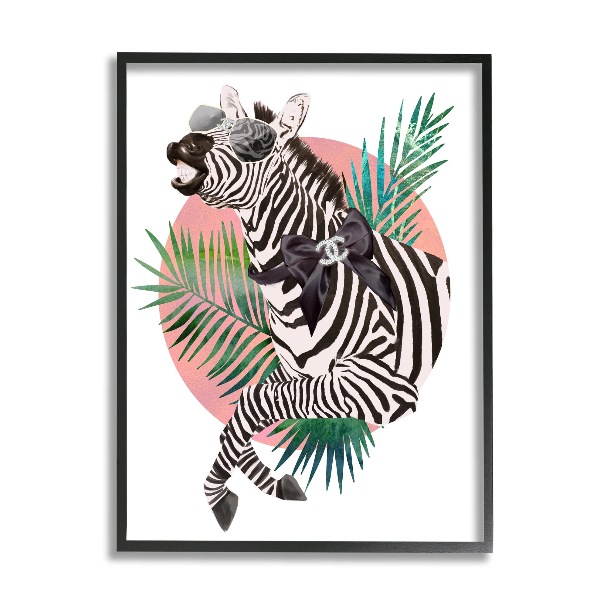 Stupell Industries Fashion Bow Zebra Funky Safari Animal Tropical Palms, 16 x 20, Design by Ziwei Li