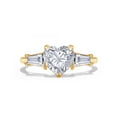 thumbnail image 2 of 2 Ct 8MM Heart & Tapered Cut Lab Created Moissanite Diamond Three Stone Engagement Promise Ring 14K Yellow Gold Over Sterling Silver(G-H Color,VVS1 Clarity)-7.5, 2 of 7