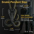 thumbnail image 6 of ChainsProMax Retro Cobra Snake Necklace, Statement Serpent Gothic Jewelry, Stainless Steel/Gold Plated/Black, 6 of 7