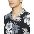 thumbnail image 3 of Stylore Hawaiian Shirt for Men Short-Sleeve Button-Down Shadow Hibiscus Black White 5XL, 3 of 6