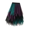 thumbnail image 2 of segolike Tulle Skirts for Women Fairy Skirt Asymmetrical Summer Half Skirt Tutu for Halloween Stage Performance Casual Formal Violet Green, 2 of 8