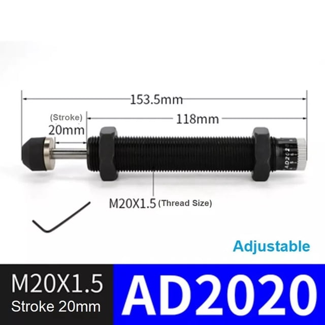 Bgsha Amortisseur Hydraulique Amortisseur Hydraulique Amortisseur Hydraulique Amortisseur de Pression d'Huile Ressort de Cylindre Réglable AC0806/2020/1008 Accessoires