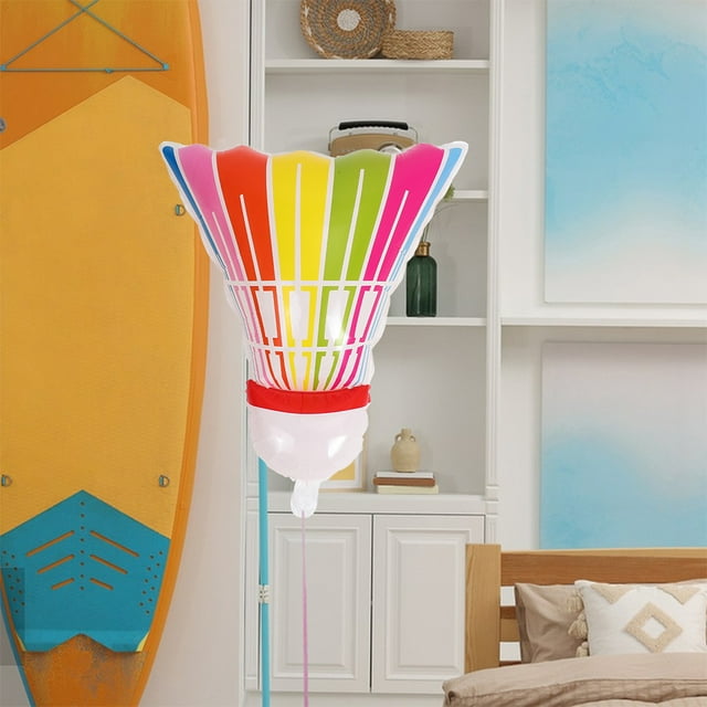 SHOWERORO 6Pcs Giant Inflatable Badminton Balloons Multicolor Sports Themed Party Decorations for Birthday Event