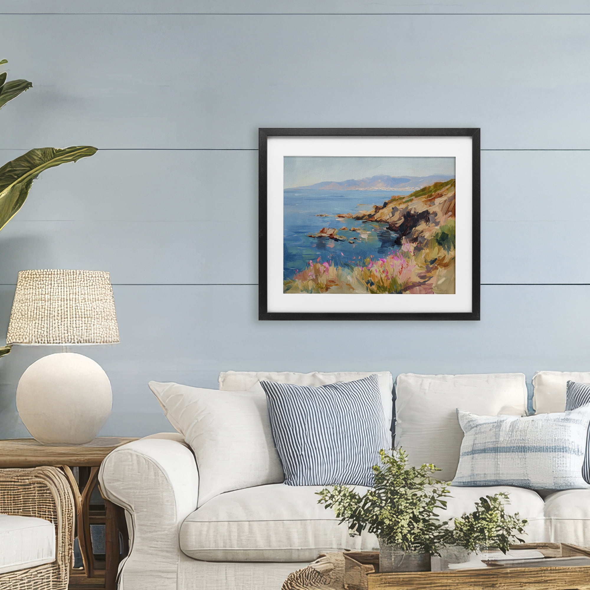 Stupell Industries Where Mountains Meet Sea Black Framed Print Under Glass, design by Svetlana Aleynikova