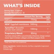 Joint Support NEM Eggshell Membrane with Boswellia Extract, Calcium & Turmeric by PureHealth Research
