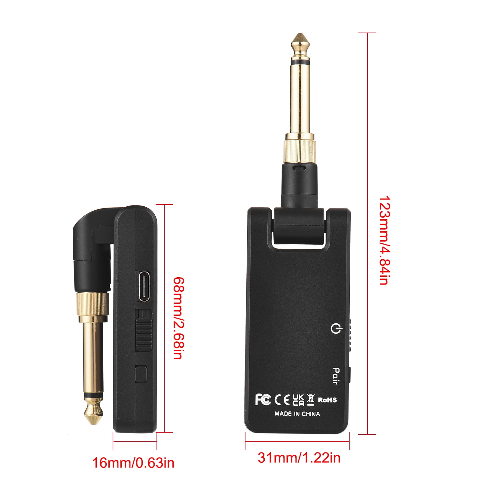 Electric Guitar Receiver Transmitter Receiver Wireless Transmit System Electric Guitar Receiver Transmitter Built in Battery with Charging Box 3.5mm 6.35mm Plug for Guitar Bass