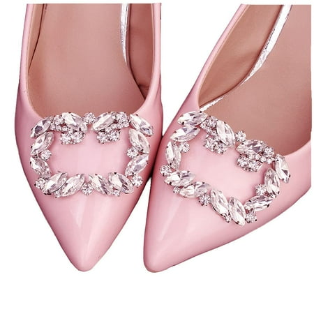Silver Shoe Clip Shoes Jewelry Decoration Crystal Shoe Buckle for Wedding party