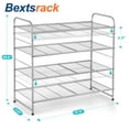 thumbnail image 2 of Bextsrack 4 Tiers Shoe Rack Expandable & Adjustable Shoe Organizer Storage Shelf in Kitchen-(Silver), 2 of 7