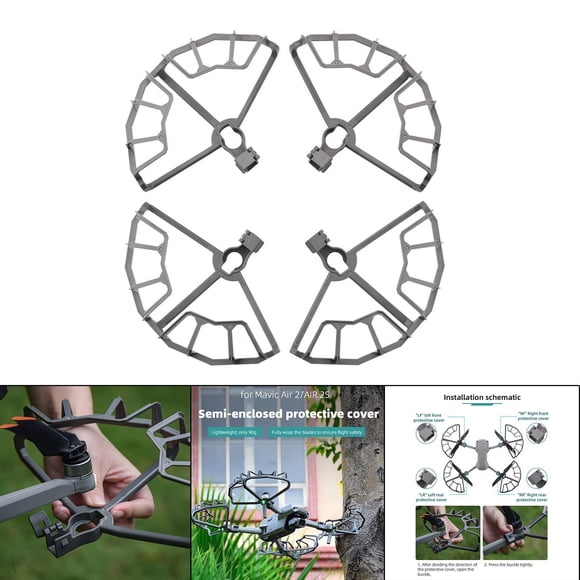 4 piezas de instalación rápida eller Guard Cover Protección de parachoques a prueba de arañazos Ajuste para AIR 2S Repuestos Hugo Protectores de hélice