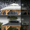 thumbnail image 6 of Sunjoy 11 ft. x 11 ft. Black 2-Tier Wooden Frame Hardtop Gazebo with Ceiling Hook, 6 of 10