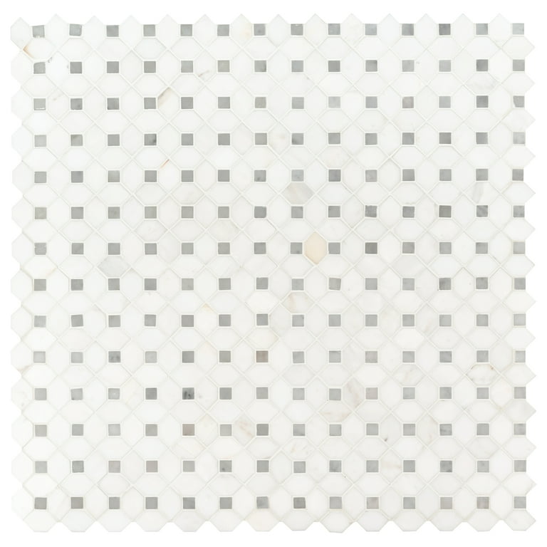 MSI Bianco Dolomite Dotty 12.31 in. x 12.36 in. x 10 mm Polished Marble Mesh-Mounted Mosaic Tile (10.6 sq. ft. / case) MSI Bianco Dolomite Dotty 12.31 in. x 12.36 in. x 10 mm Polished Marble Mesh-Mounted Mosaic Tile (10.6 sq. ft. / case)
