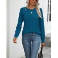 thumbnail image 3 of Zeagoo Womens Fall Sweaters Long Sleeve Tops Classic Crew Neck Pullover Sweaters Loose Dressy Blue Basic Tops, 3 of 6