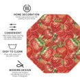 thumbnail image 3 of Pofeuu Strawberry Print Coasters for Drinks, 4Pack PU Leather Coasters, Bar Drink Coasters for Tabletop Protection, Furniture from Damage-Octagon, 3 of 6