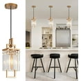 thumbnail image 1 of Modern Gold Pendant Light Fixtures for Kitchen Island and Dining Room, Industrial Small Hanging Crystal Chandelier Light Fixture for Bedroom Entryway Living Room Foyer Hallway, 1 of 8