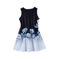thumbnail image 4 of LTTVQM Girls Dresses Size 3-4 Casual Floral Sundresses Comfy Sleeveless Midi Dresses Trendy Crew Neck Spring Dress Light Blue 3-4 Years, 4 of 4