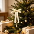 thumbnail image 2 of 2026 Christmas Home Party Decoration Christmas Ornament Bow Knot Hanging Decoration With Golden Bells Vintage Hanging Pendant For Xmas Tree Wall Door Holiday Party Decor, 2 of 6