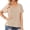 Khaki, variant on JYLFC Women's Casual V-Neck Short Sleeve T-Shirt Solid Loose Fit Basic Tee Top Going Out Basic Summer Blouse, Black S