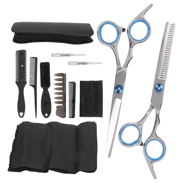 Hair Cutting Scissors Kit, Convenient Hard ABS+Stainless Steel Haircut Shears Hairdressing Cape Set Professional For Hairdressing For Cutting Hair ANGGREK Hair Cutting Scissors Kit