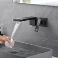 thumbnail image 5 of SUMERAIN Wall Mount Waterfall Bathroom Sink Faucet, Single Handle Bathroom Vessel Faucet with Rough in Valve, Matte Black, 5 of 11