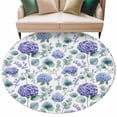 thumbnail image 2 of Round Area Rug 5ft,Watercolor Hydrangea Flower Washable Carpet Non-Slip Runner Accent Rugs Indoor Floor Mat for Bedroom Living Room Decor,Eucalyptus Leaves Plant, 2 of 9
