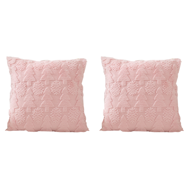 Funda Almohada para Navidad Suave Con Copo Nieve Del (45 Cm) Color Rosa