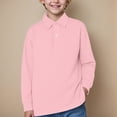 thumbnail image 2 of Ccpelsie Kids Athletic Long Sleeve Polo Shirt Lightweight Performance Top for Jogging Hiking and Outdoor Play（A01-Pink,5-6 Years), 2 of 9