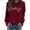 Wine, variant on IROINNID Women's Long Sleeve Sweatshirt Round Neck Mid-Length Print Loose Nurse Christmas Sweater, White