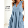 thumbnail image 5 of XUNKUSGA Cotton Linen Midi Dresses for Women Fashion Casual V-Neck Summer Dress Lightweight Solid Color Sleeveless Long Sundresse with Pockets, 5 of 11