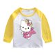 thumbnail image 3 of Hello Kitty Hit Color niños Casual algodón de manga larga chica estampado de dibujos animados patrón cuello redondo camisa de fondo camiseta de bebé, 3 of 5