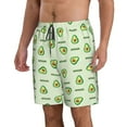 thumbnail image 2 of Bixox Men's Green Avocado printing Casual Classic Fit Short Summer Beach Shorts, 2 of 6
