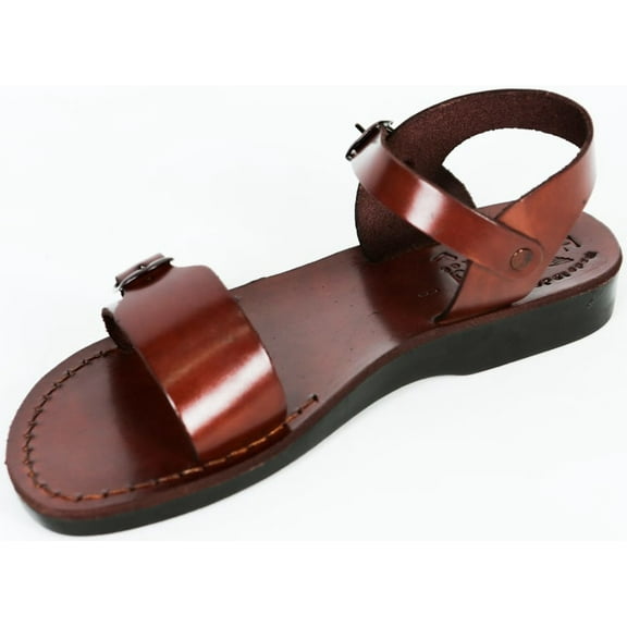 Holy Land Market Unisex Leather Biblical Sandals (Jesus - Yashua) Jerusalem Style II
