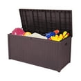 thumbnail image 5 of Sesslife 113 Gallon Deck Box, Organization and Storage Box for Patio Furniture Outdoor Cushions, Throw Pillows, Garden Tools and Pool Toys, Brown, 5 of 11