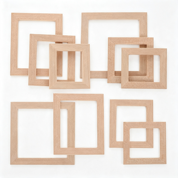 ACDANC Mini Photo Frame Set 10 Pcs Doll House Picture Frames for 1 12 Scale Miniature Decor Unpainted Wooden Frames for Diy Crafts Dollhouse Accessories and Tiny Home Furnishing
