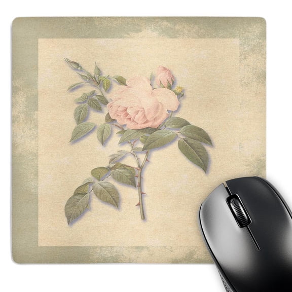 3dRose, Victorian Light Pink Roses on Antique Look Paper Background, Light pastel, MousePad