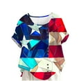 thumbnail image 2 of Gamivast American Flag Shirts 4Th Of July T Shirts Flag Graphic Stars Stripes Print Crew Neck Patriotic Tee Tops Casual Summer Tops Red S Juniors Account Purchase History, 2 of 4