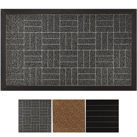 Traffic Mat - Heavy Duty Doormat Popeven Durable Rubber Door Mat , Indoor Outdoor, Waterproof, Easy Clean, Low-Profile Mats for Entry, Garage, Patio, High Traffic Areas (Gray: Diamond) Home Decor