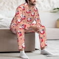 thumbnail image 7 of Honeii Bunny And Strawberry Pattern Mens Pajamas Set,2pcs Men's Lounge Long Sleeve Sleep Shirt and Pajama Bottoms Sleepwear Set,Mens Pjs Sets-Small, 7 of 7