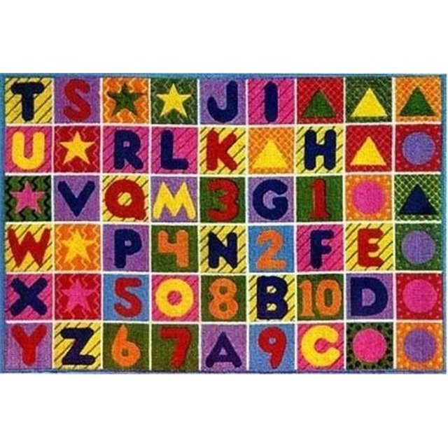 LA Rug TSC-137 5376 Supreme Collection Numbers & Letters Rug - 5ft 3in x 7ft6in