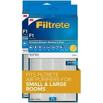 3M Filtrete F1 Room Air Purifier Filter, True HEPA Premium Allergen, Bacteria, & Virus, 12 in. x 6.75 in., 2-Pack, Works with Devices: FAP-C01BA-G1, FAP-T02WA-G1 and FAP-ST02N