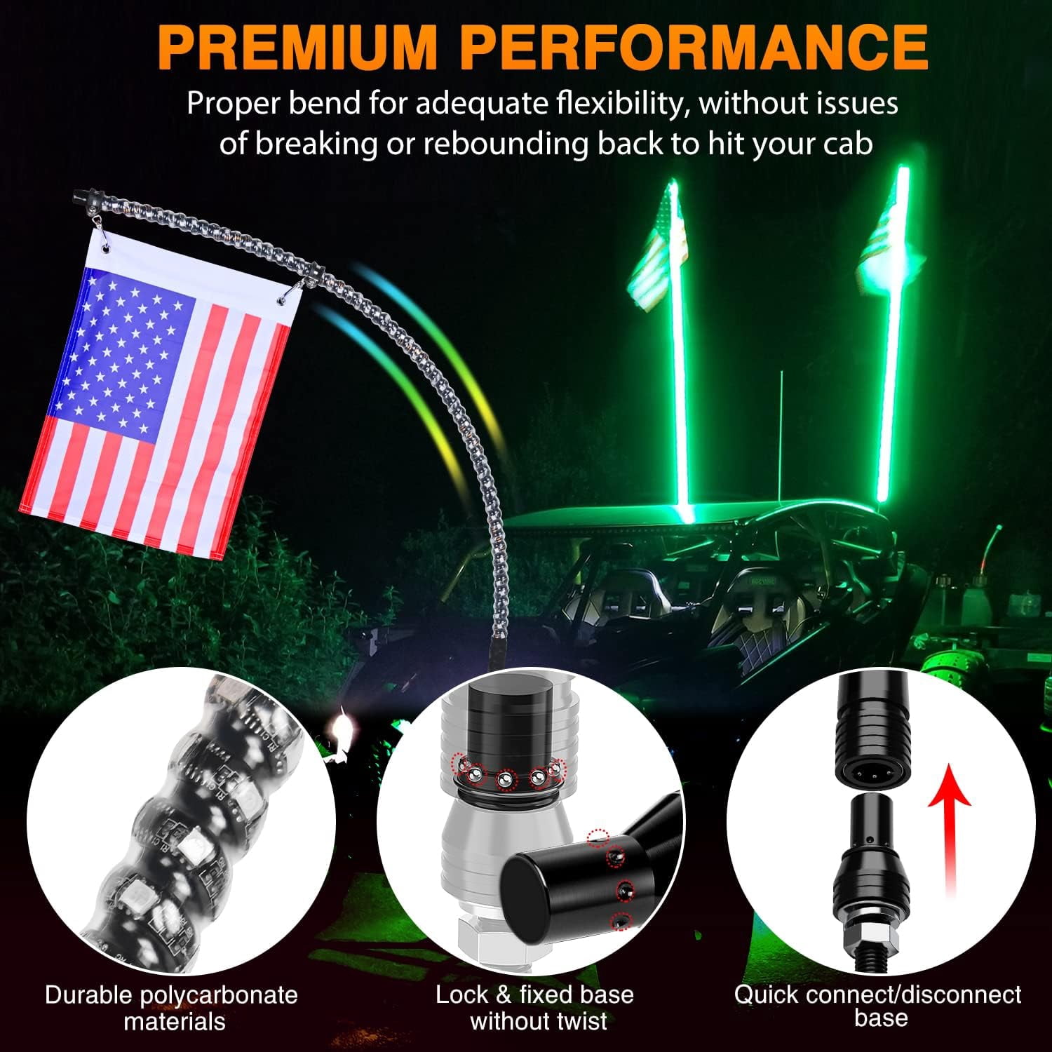 Nilight 2PCS 6FT Spiral RGB Led Whip Light w/RGB Chasing/Dancing Lights RF Remote Control Lighted Antenna Whips for Can-am ATV UTV RZR Polaris Dune Buggy 4 Wheeler Offroad Jeep Truck
