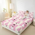thumbnail image 4 of Manfei Snowman Plaid Full Size Sheets 4pcs for Girls, Pink Christmas Tree Bed Sheets, Merry Xmas Sheet Sets, Lightweight Room Decor, 4 of 7