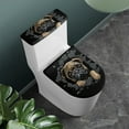thumbnail image 3 of HELLHERO 2 Pieces Toilet Seat Lid Cover Set Soft Polyester, Elastic Edge, Bathroom Home, Cute Pug Breakthrough Pattern, 3 of 7