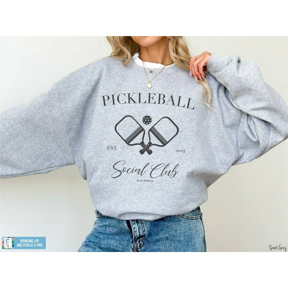 Cute Pickleball Sweatshirt Social Club Pickleball Shirt Pickleball Pickleballer Sweatshirt Varsity Pickleball Gifts Pickleball Preppy Tshirt All Size S-5XL