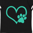 thumbnail image 4 of Inktastic Teal Heart with Paw Print Boys or Girls Toddler T-Shirt, 4 of 5