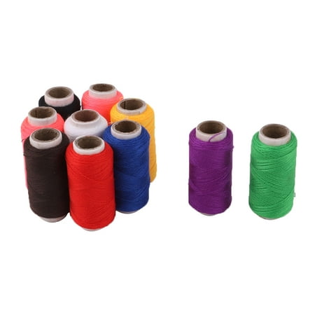 Polyester Handicraft DIY Clothes Sewing Thread Spool Reel Assorted Color 10 Pcs for Crochet and