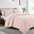 thumbnail image 2 of SUSIELADY Lightweight Microfiber Quilt Set, Soft Bedspread with Coin Pattern, All-Season Coverlet Bedding, 3 Pieces (1 Quilt, 2 Pillow Shams), Queen Size, Pink, 2 of 7