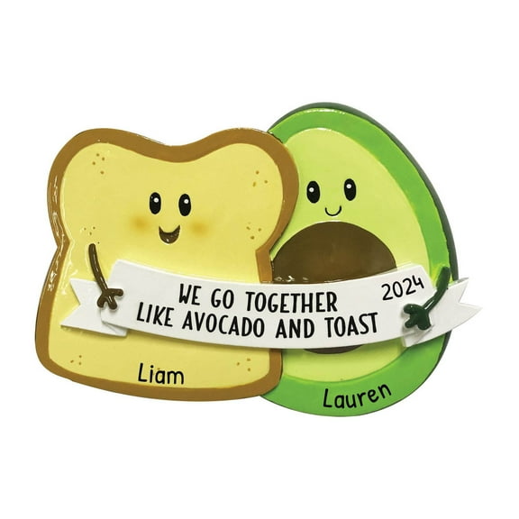 Ornaments by Elves Personalized Couple Christmas Ornament 2024 Avocado and Toast Ornament